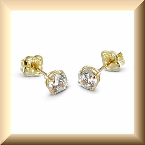 Opvallende oorbellen met zirkonia – goud 14 kt – 3-4-5 mm —