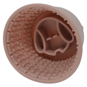 Voederbakken/Waterbakken schrokbak JV House of Colors BONAPP(5th) Voerbak Hond antislip Siliconen Slow Feeder Hoge Hondenkom met Zuignap Bruin Ø15,5×10 cm