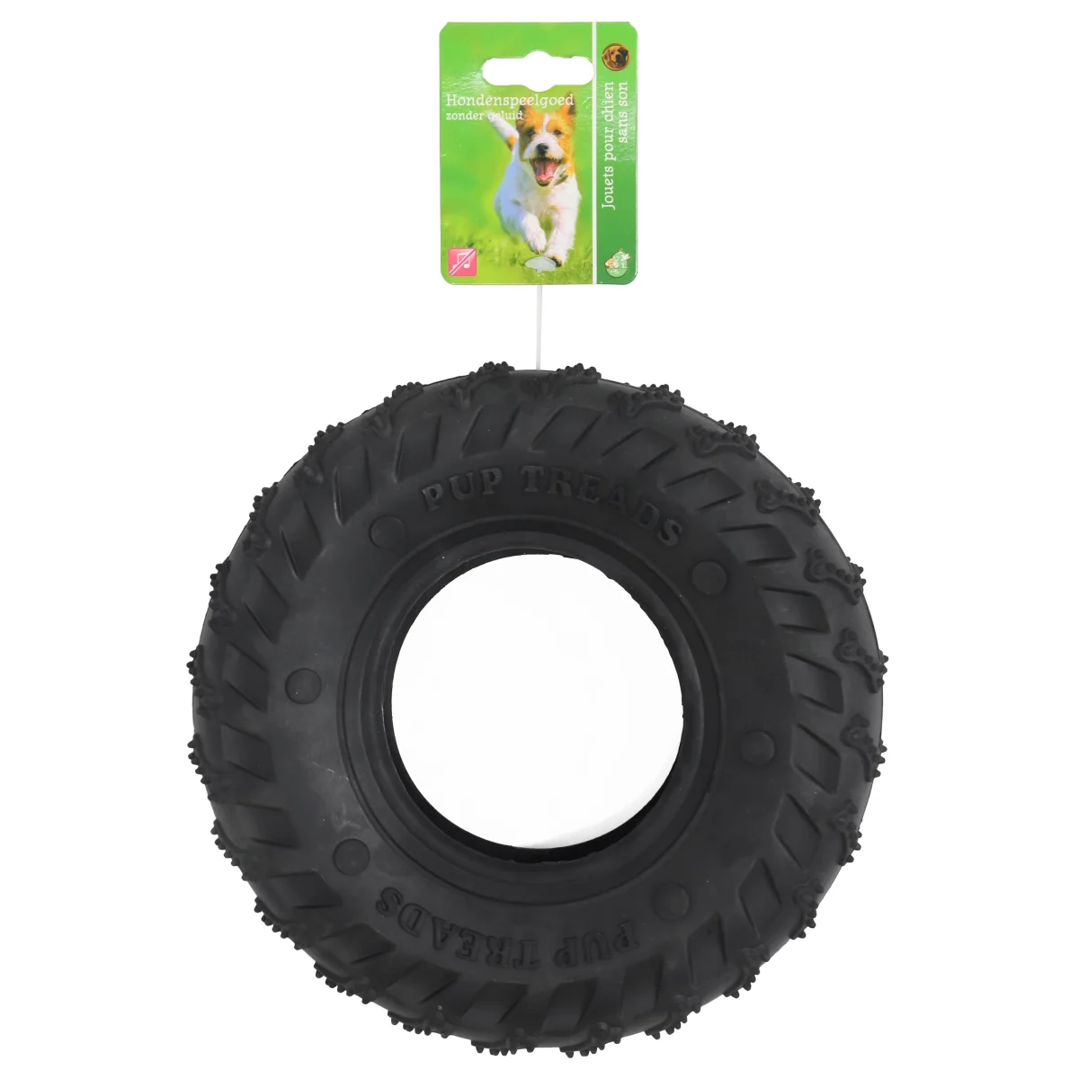 Honden speelgoed Boon hond speelgoed band rubber zwart 11-16-21 cm