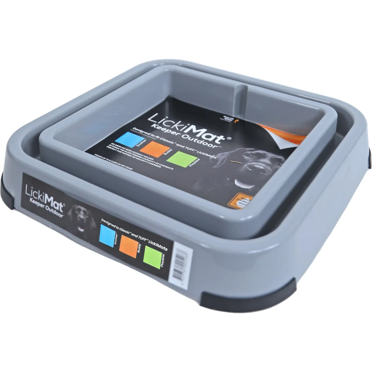 Honden voederbakken Mat houder Keeper outdoor grijs, 31 cm.