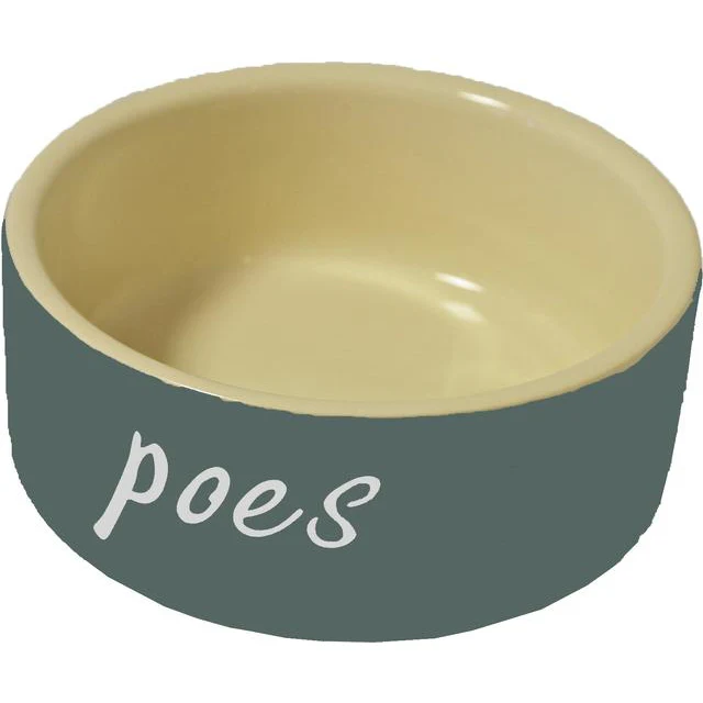 Katten voer/water bakken  steen grijs, Ø 12 cm.