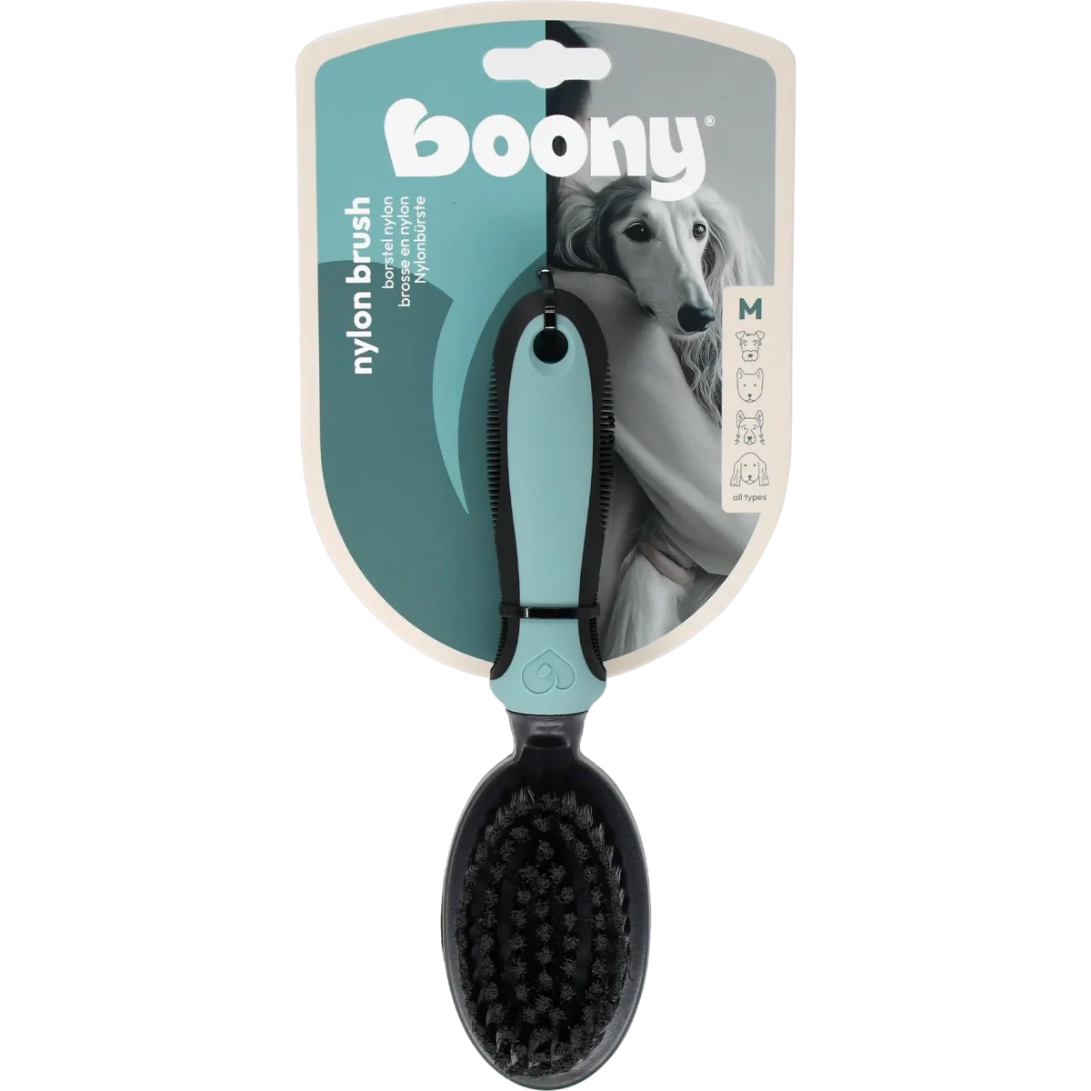 Honden borstel Boony borstel hond nylon medium