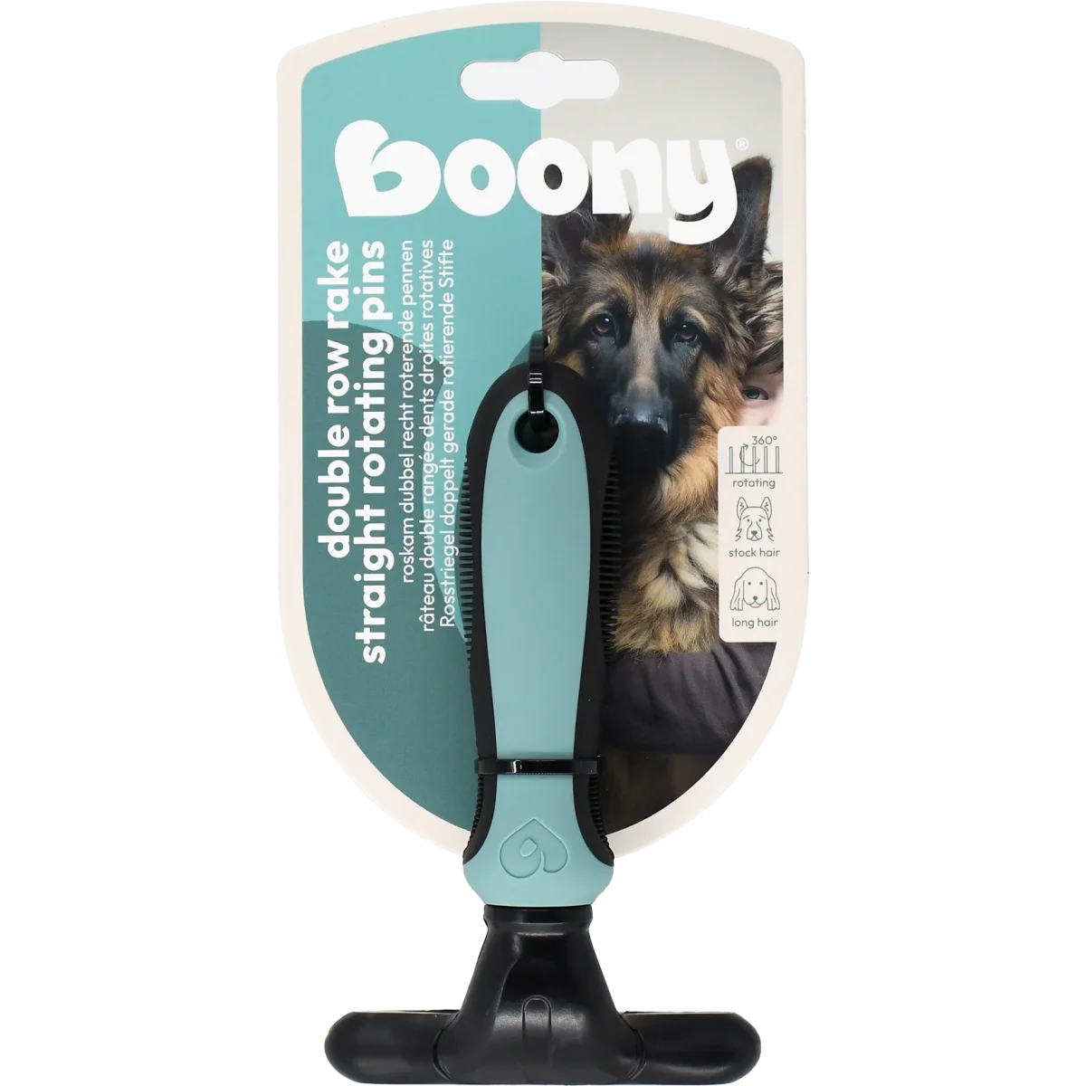 Honden kam  Boony roskam hond dubbel recht roterend pennen