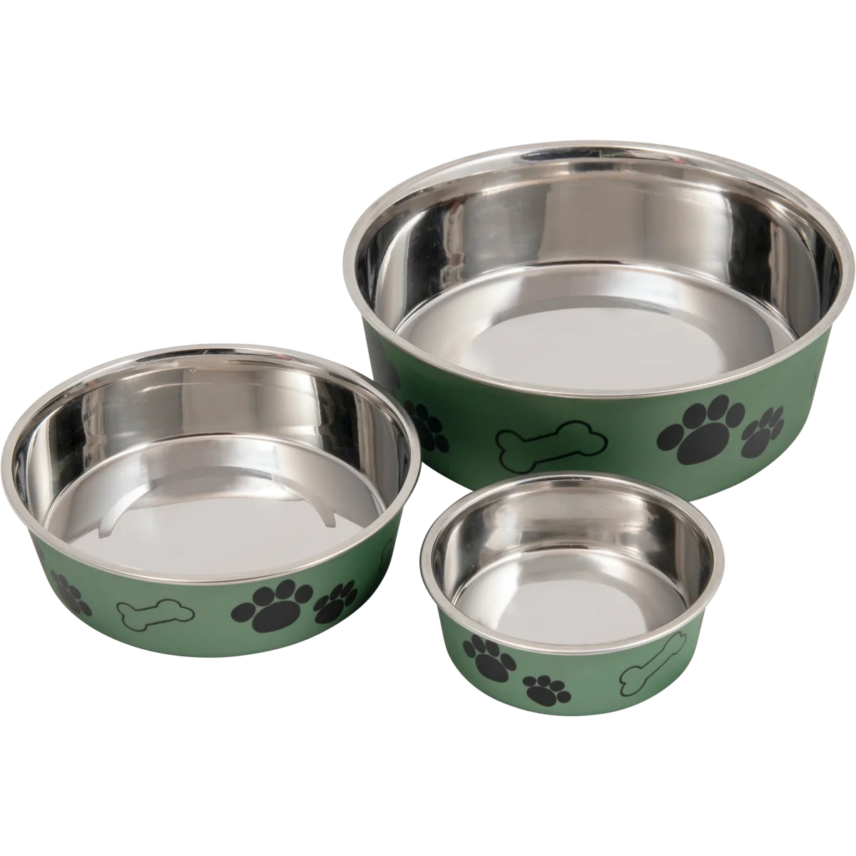 Honden/katten voer/water bakken Jack and vanilla voer/waterbakken pootprint bot groen