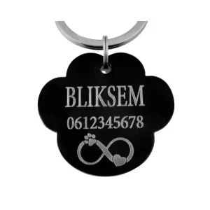 Stoere hondenpenning Poot Titanium