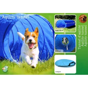 Boon Agility-tunnel nylon 500x60 cm, blauw/zwart.