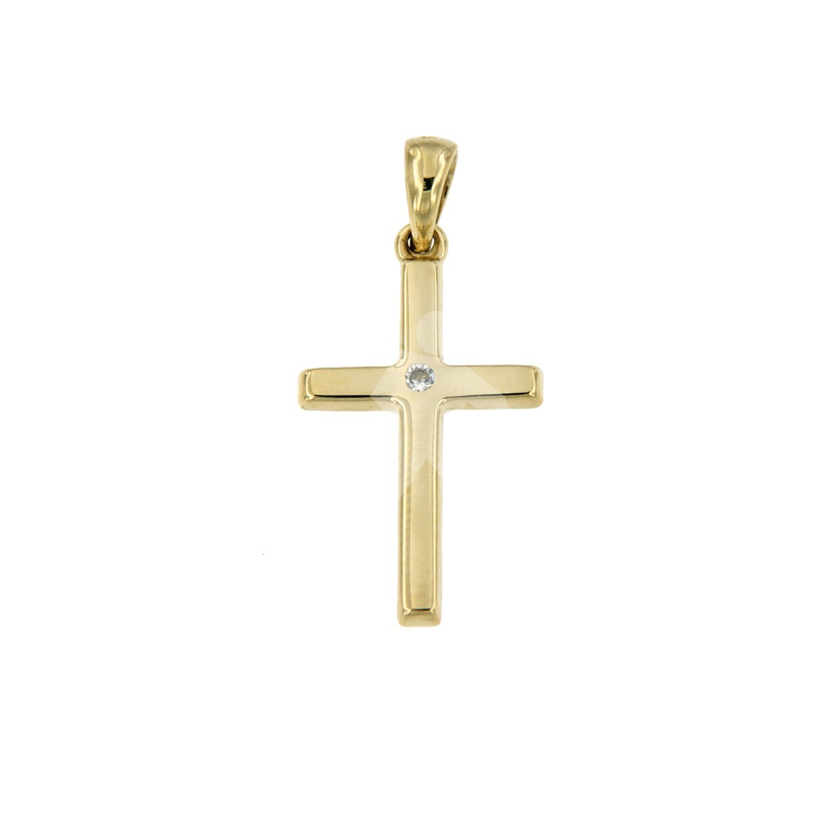 14 karaat gouden kruis hanger met Zirconia