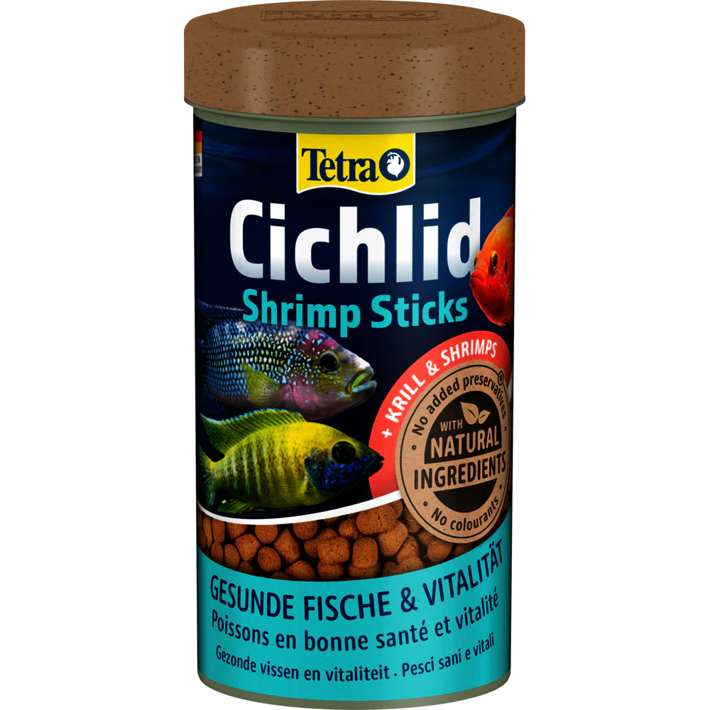 Aquarium Vissenvoer Tetra Cichlid Shrimp sticks, 250 ml.