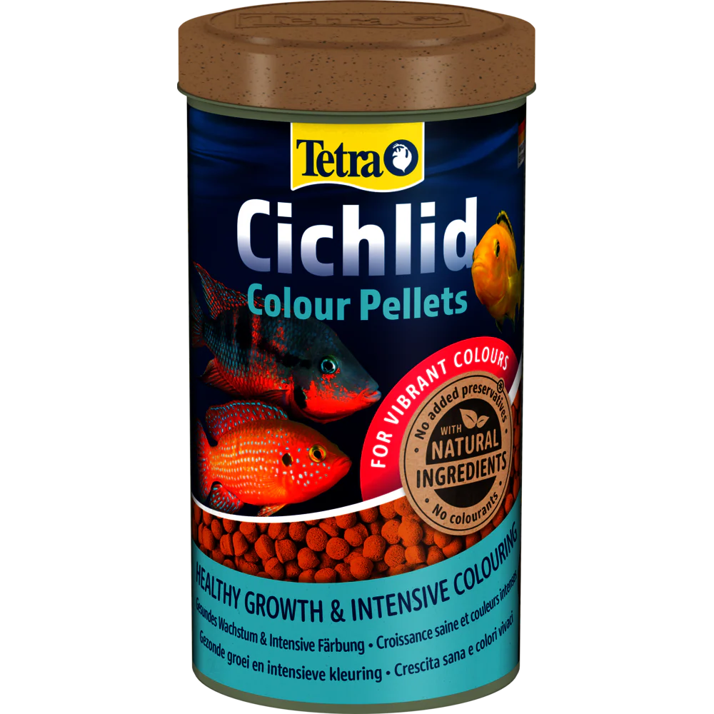 Aquarium Vissenvoer Tetra Cichlid colour pellets 500 ml.