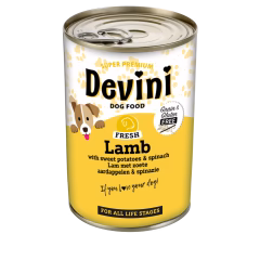 Honden voeding Devini Blikvoeding Hond  Lamb 400 Gram