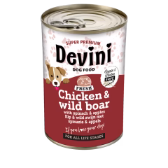 Honden voeding Devini Blikvoeding Hond  Chicken & Wild Boar 400 Gram