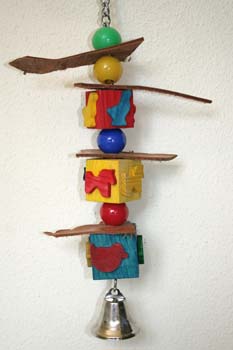 17893 Papegaaienspeelgoed  Leather Block Bell