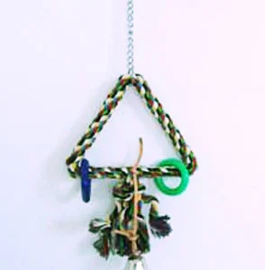 17894 Parkietenspeelgoed  Cotton Triangle Bell Pe